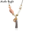 Women's Acrylic Beads Necklace with Simulated Pearl for Women Tassel Necklaces & Pendants New Fashion Jewelry for Gifts NR053