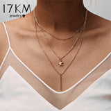New Multilayer Crystal Moon Necklaces & Pendants For Women Vintage Charm Gold Choker Necklace 2019 Bohemian Jewelry Wholesale